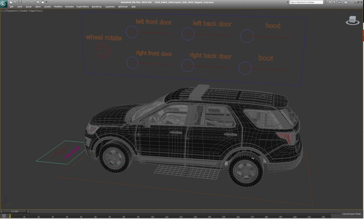 3D model Ford Police Interceptor Unit 2016 Rigged