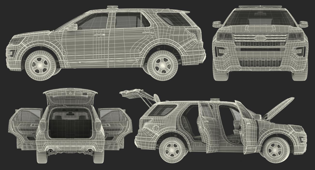 3D model Ford Police Interceptor Unit 2016 Rigged