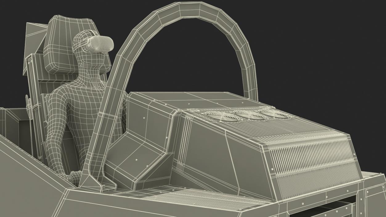 3D model F-35 Cockpit Simulator with Mannequin in VR 2