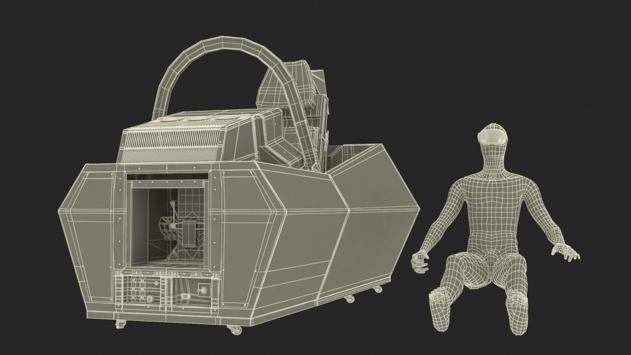 3D model F-35 Cockpit Simulator with Mannequin in VR 2