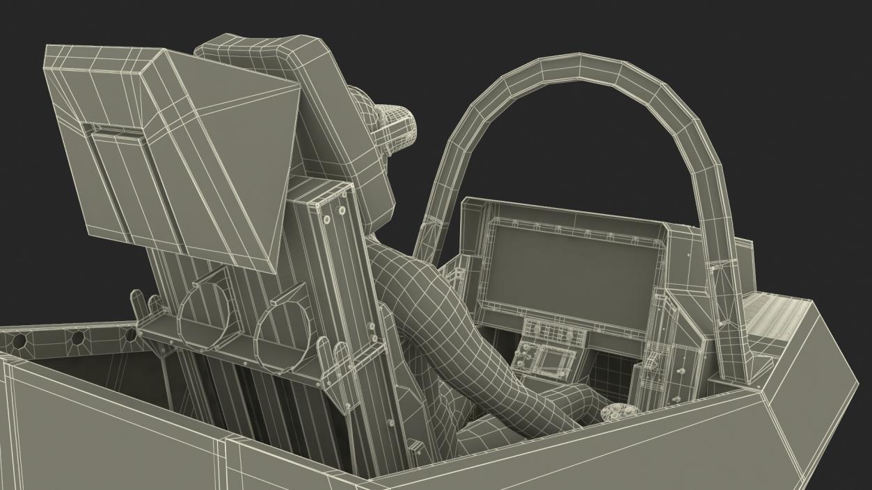 3D model F-35 Cockpit Simulator with Mannequin in VR 2