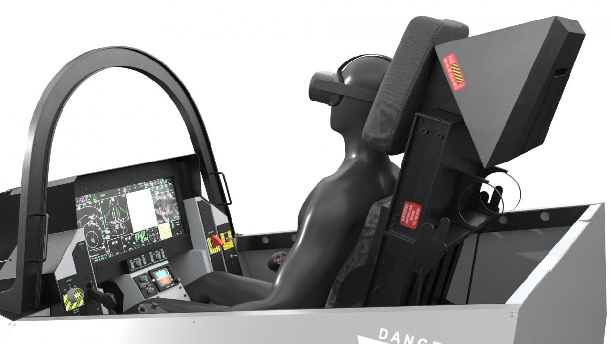 3D model F-35 Cockpit Simulator with Mannequin in VR 2