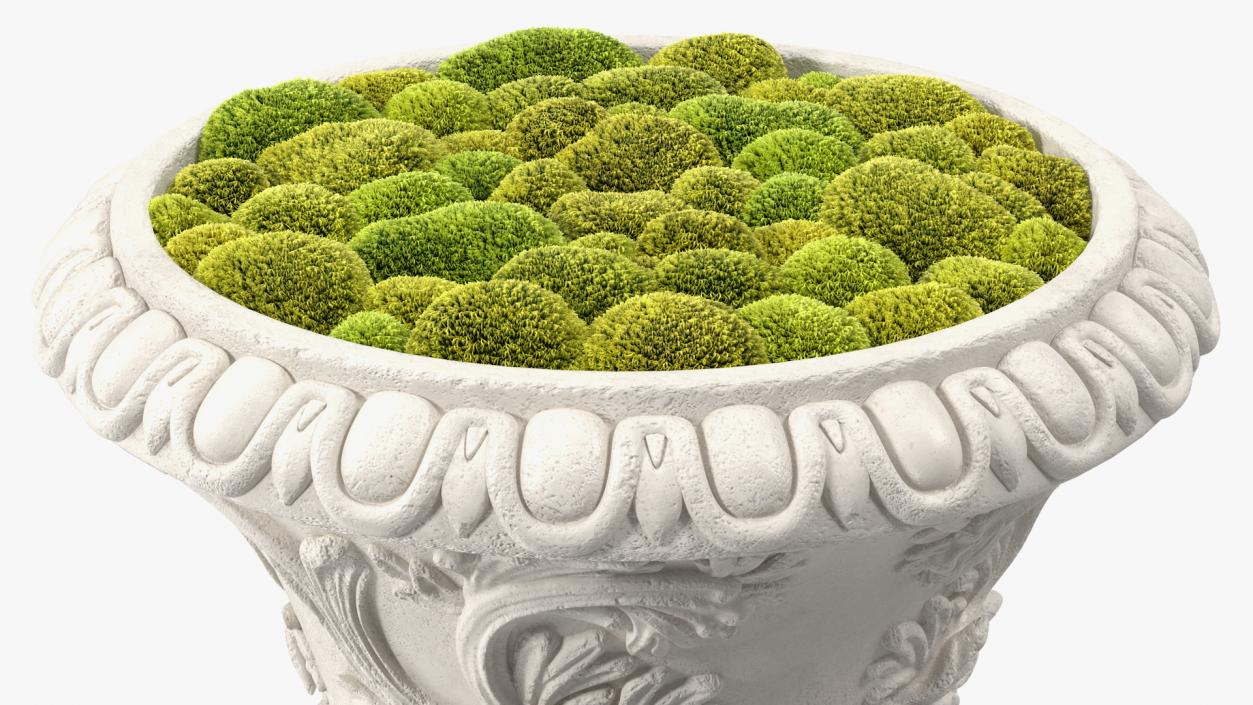 Planter Urn With Moss Garden h75 3D