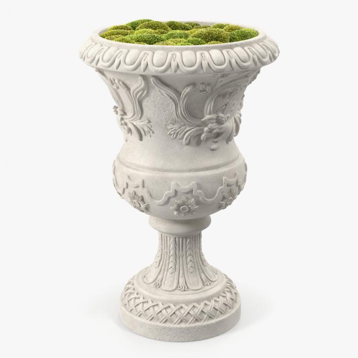 Planter Urn With Moss Garden h70 3D