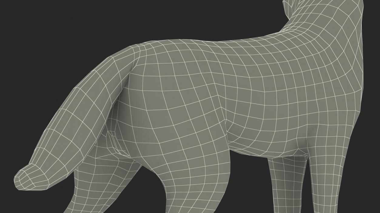 Siberian Husky Gray Standing Pose Fur 3D