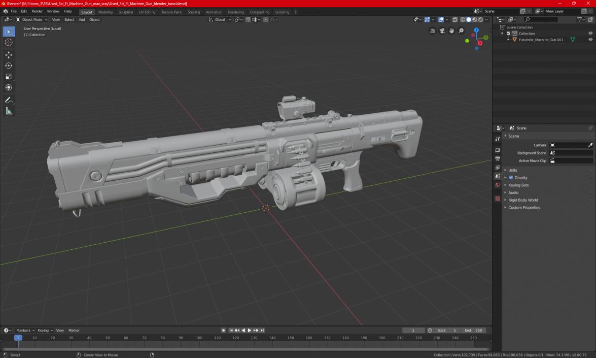 Futuristic Machine Gun 3D