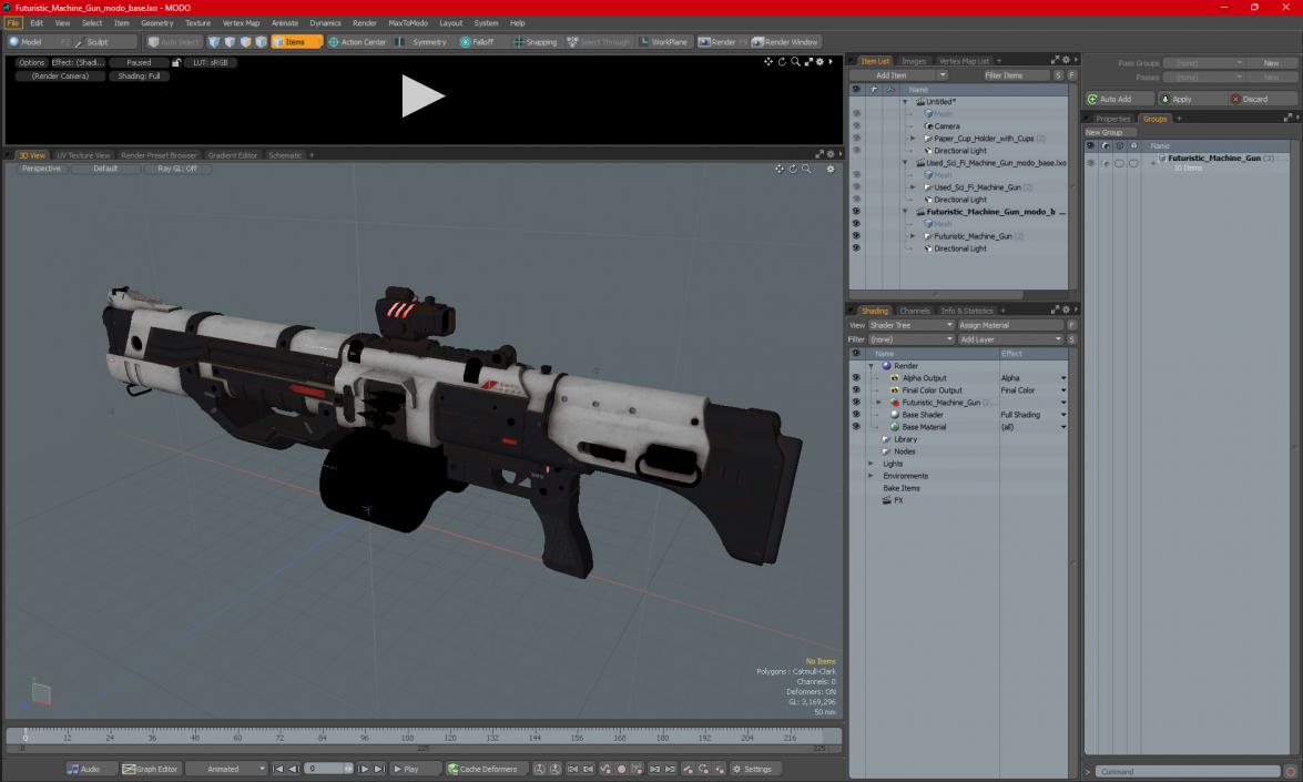 Futuristic Machine Gun 3D