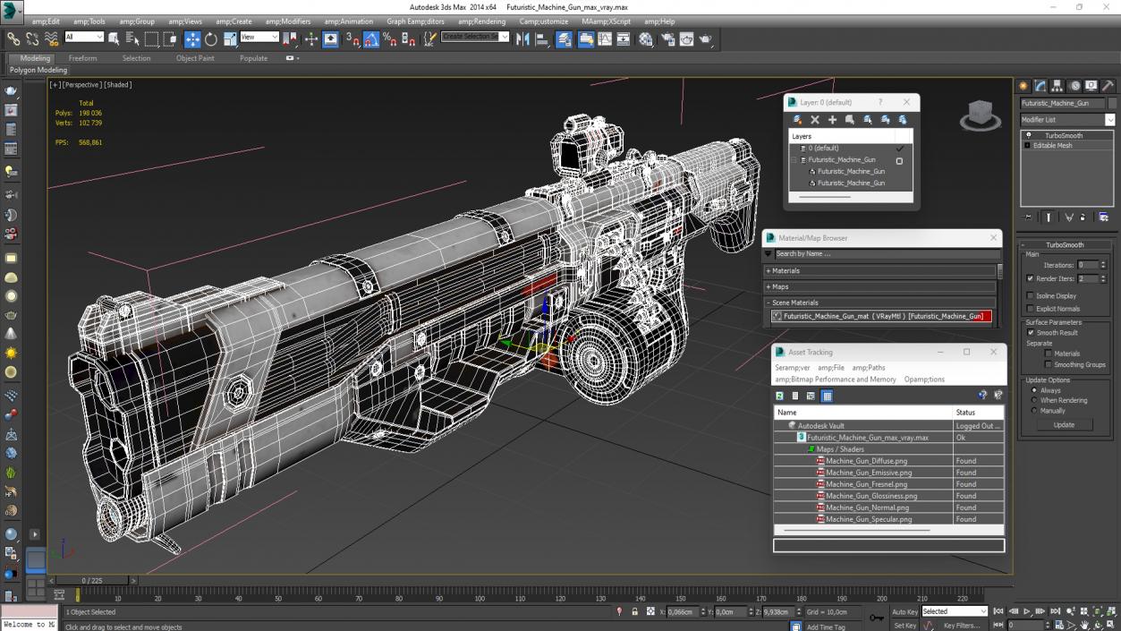 Futuristic Machine Gun 3D