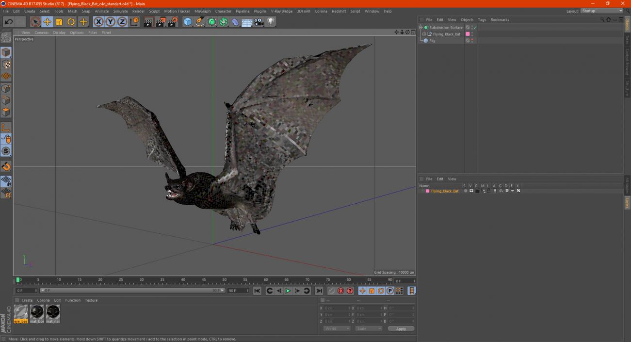 3D Flying Black Bat