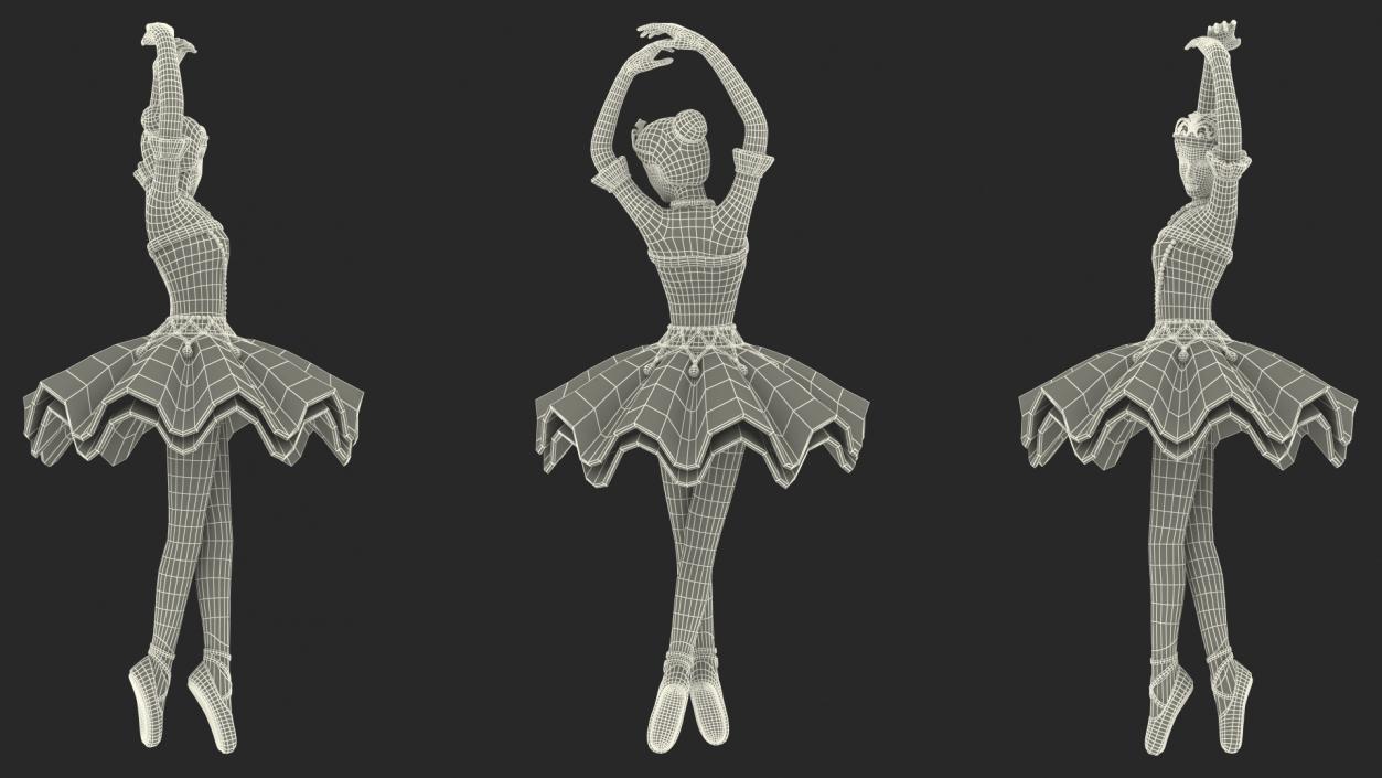 Ballerina Figure White 3D