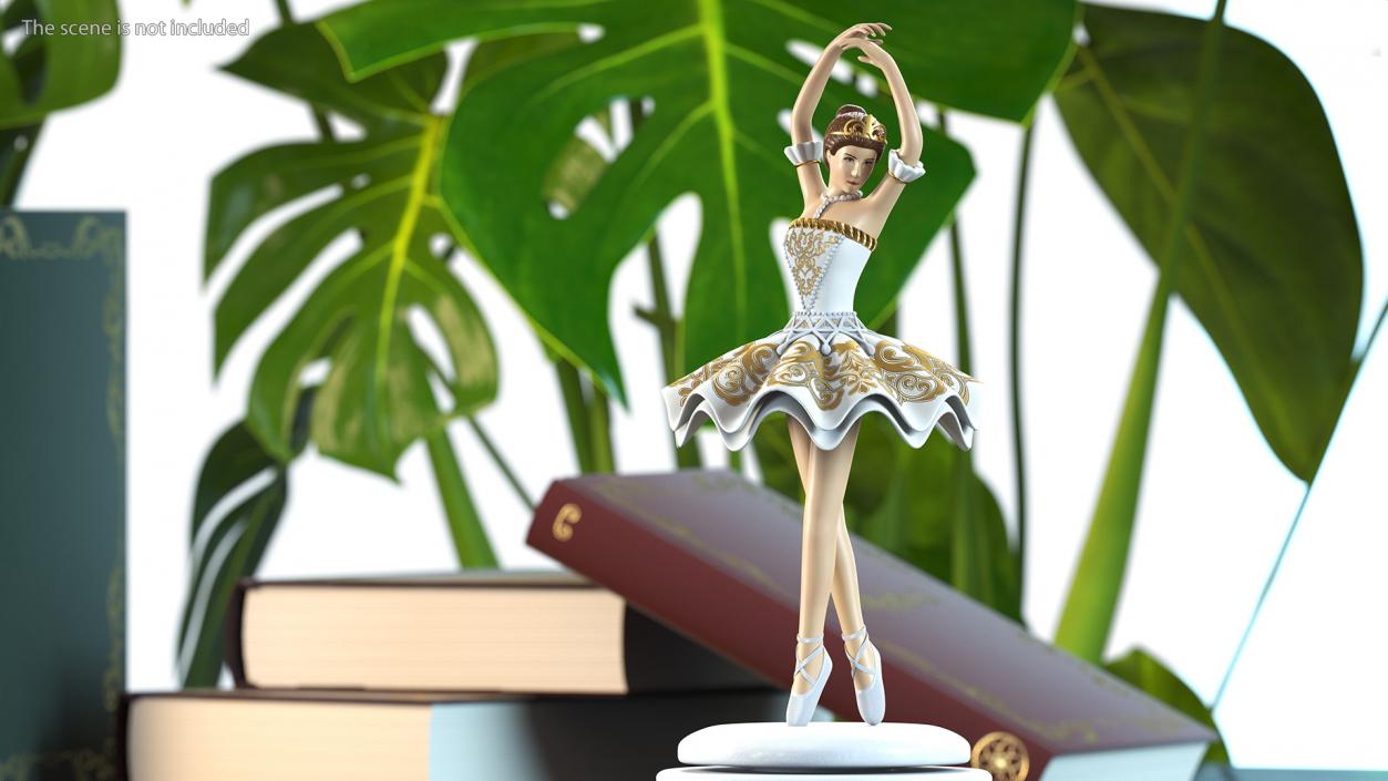 Ballerina Figure White 3D