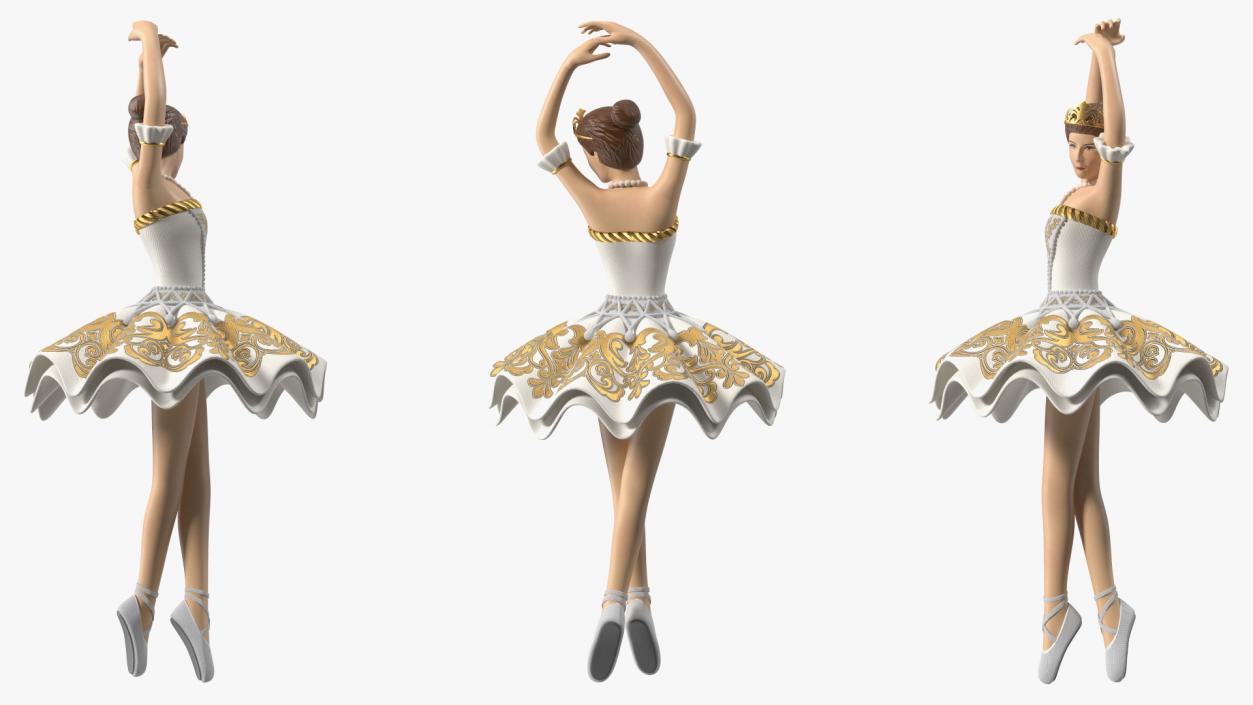 Ballerina Figure White 3D