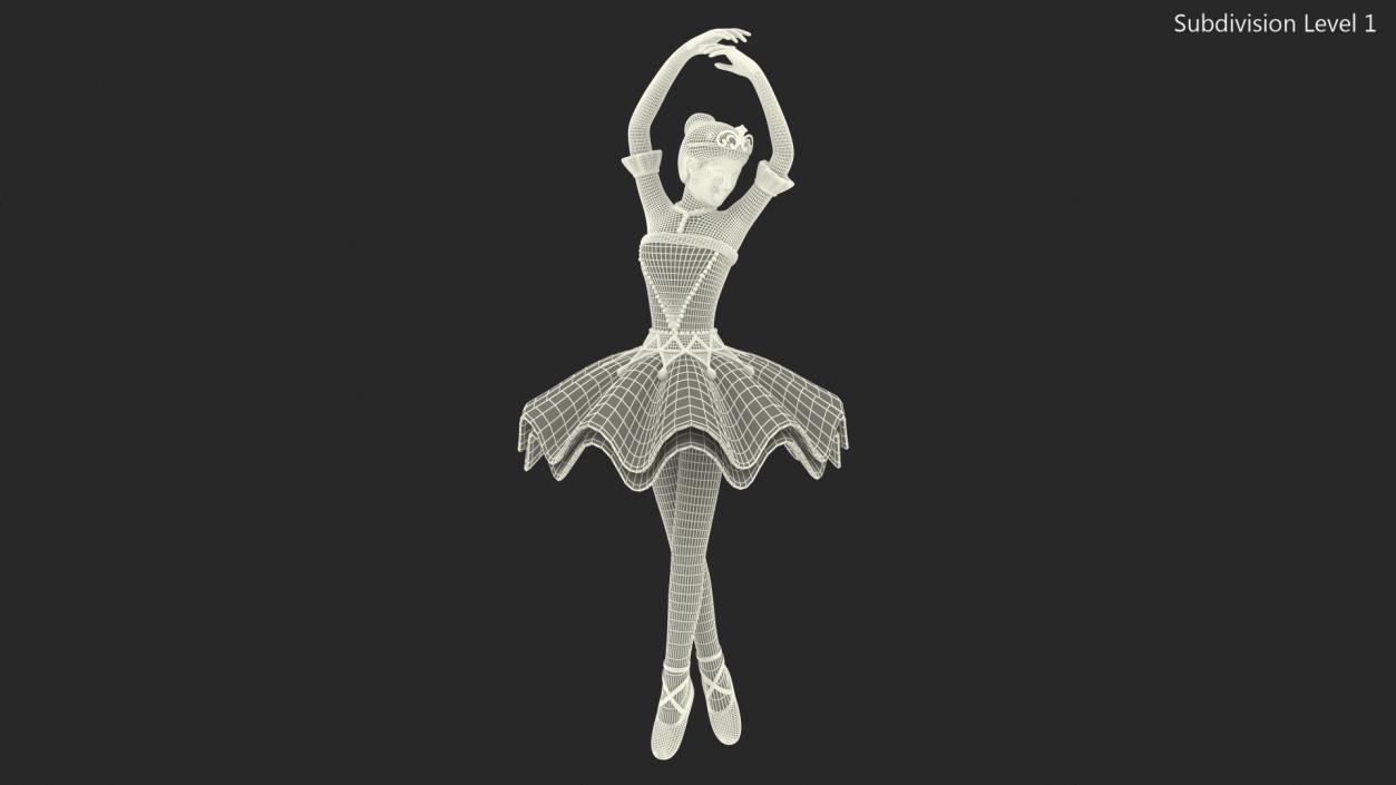 Ballerina Figure White 3D