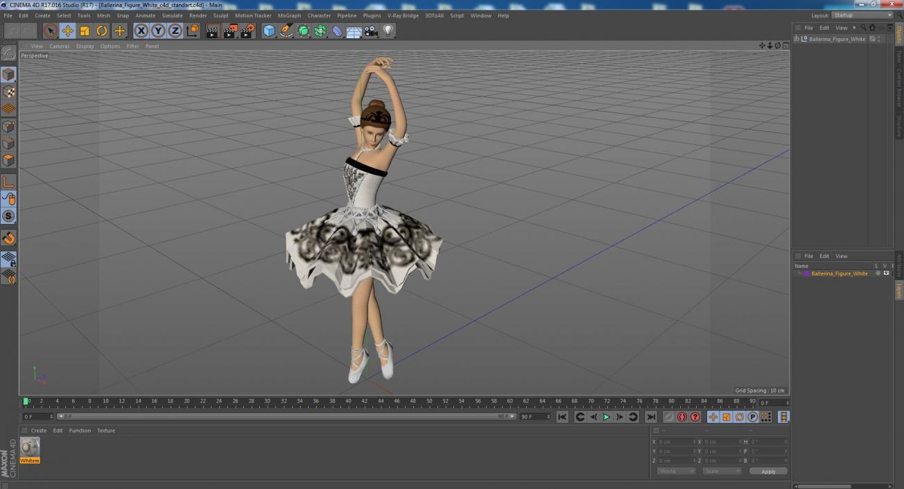 Ballerina Figure White 3D