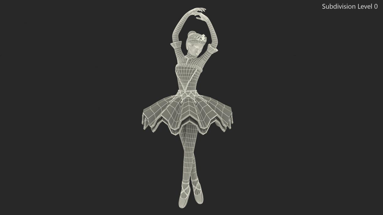 Ballerina Figure White 3D