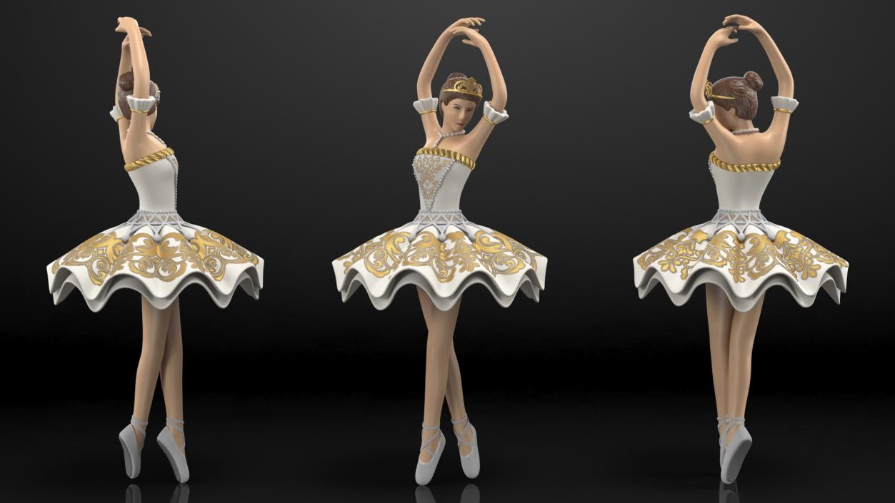 Ballerina Figure White 3D