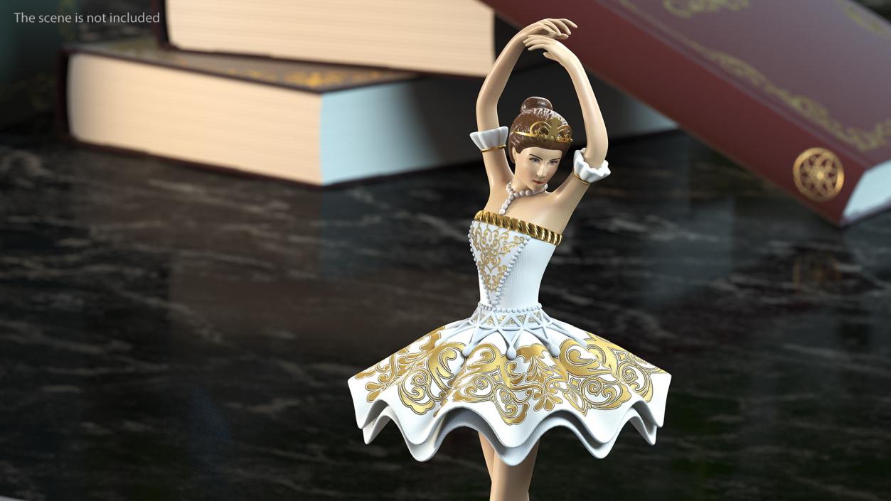 Ballerina Figure White 3D