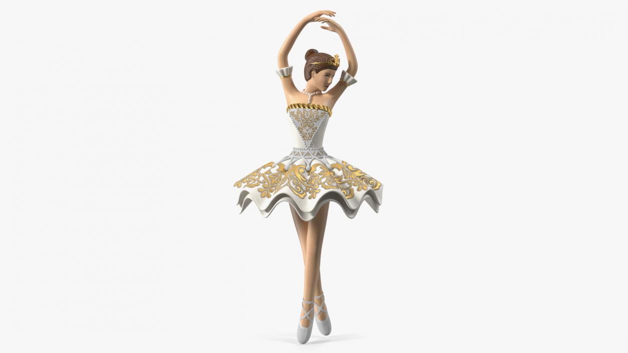 Ballerina Figure White 3D