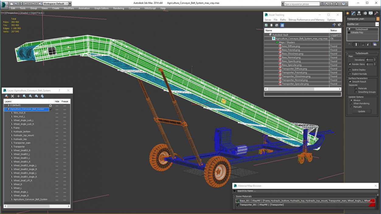 Agriculture Conveyor Belt System 3D