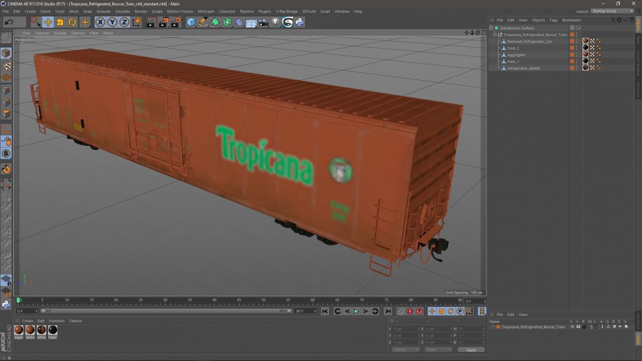 Tropicana Refrigerated Boxcar Train 2 3D