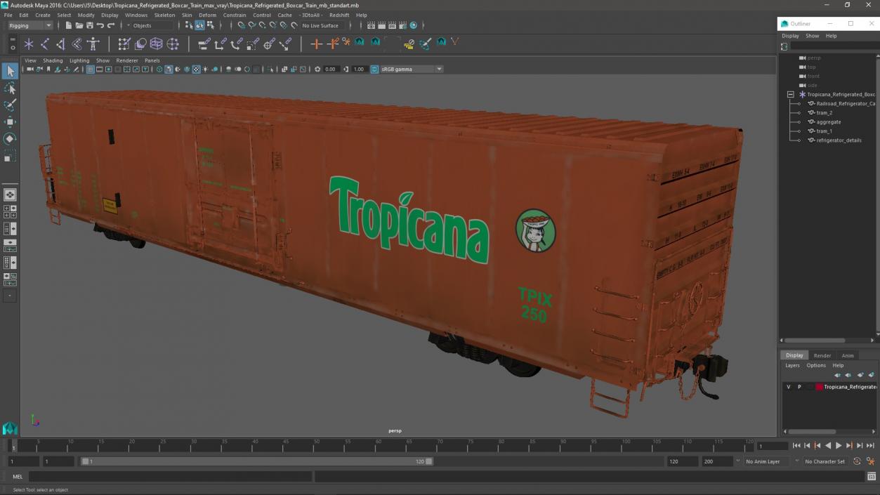 Tropicana Refrigerated Boxcar Train 2 3D