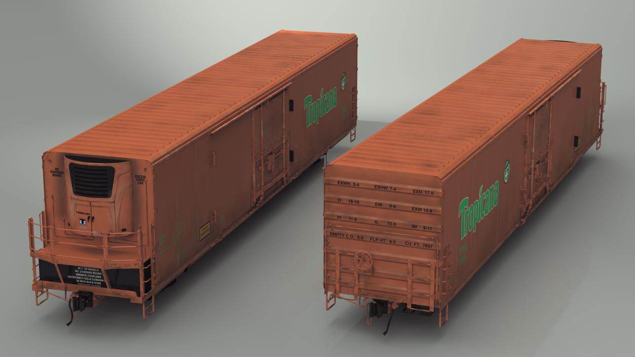 Tropicana Refrigerated Boxcar Train 2 3D