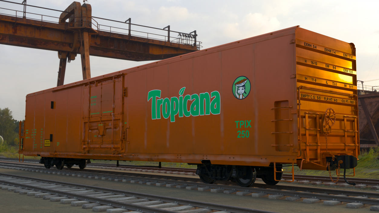 Tropicana Refrigerated Boxcar Train 2 3D