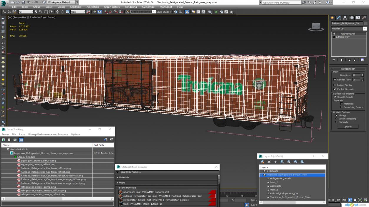 Tropicana Refrigerated Boxcar Train 2 3D