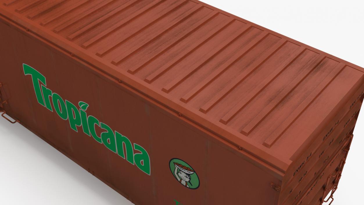 Tropicana Refrigerated Boxcar Train 2 3D