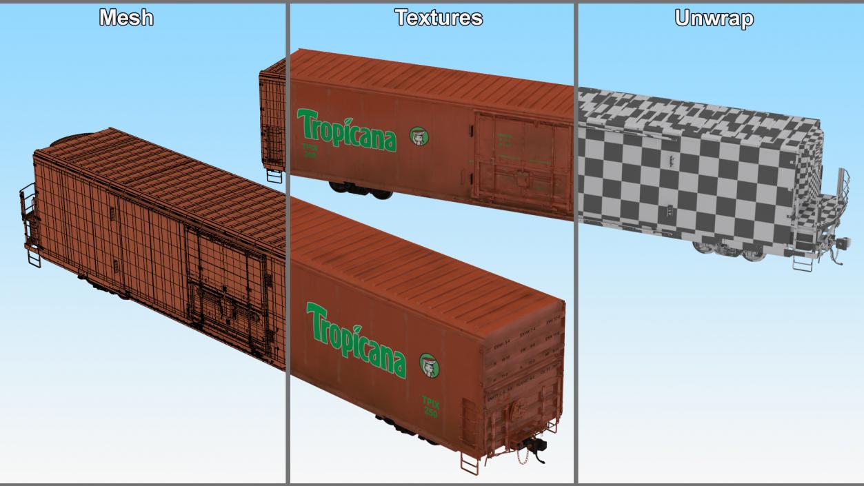 Tropicana Refrigerated Boxcar Train 2 3D