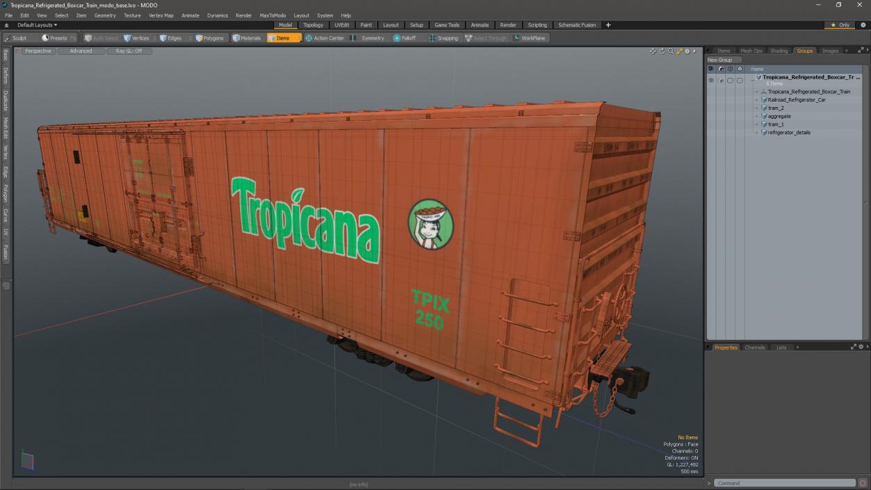 Tropicana Refrigerated Boxcar Train 2 3D