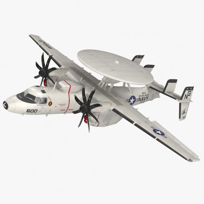 3D Grumman E-2 Hawkeye Tactical Early Warning Aircraft Rigged model