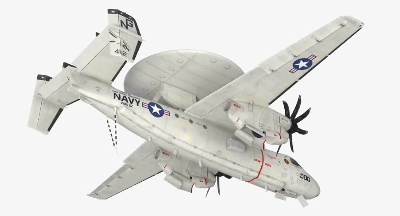 3D Grumman E-2 Hawkeye Tactical Early Warning Aircraft Rigged model