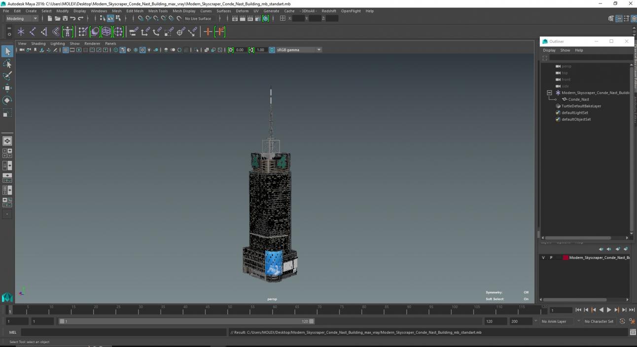 Modern Skyscraper Conde Nast Building 3D