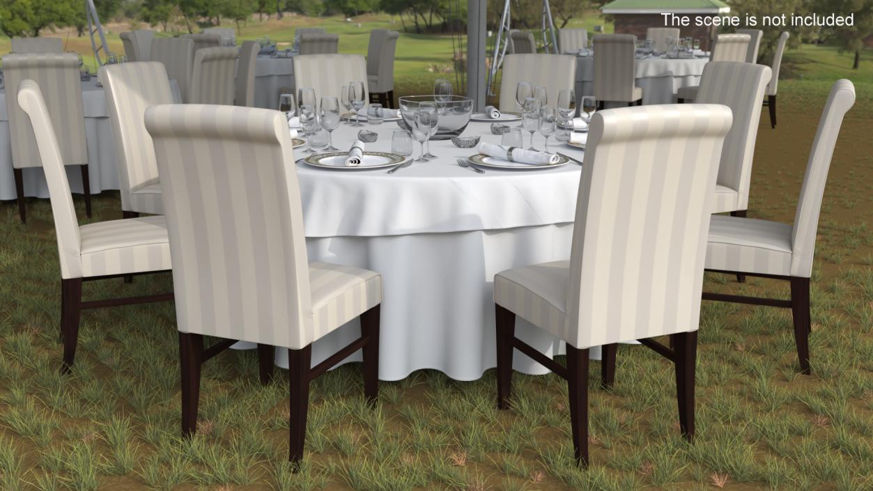 3D Served Dining Table Under Tent Cover