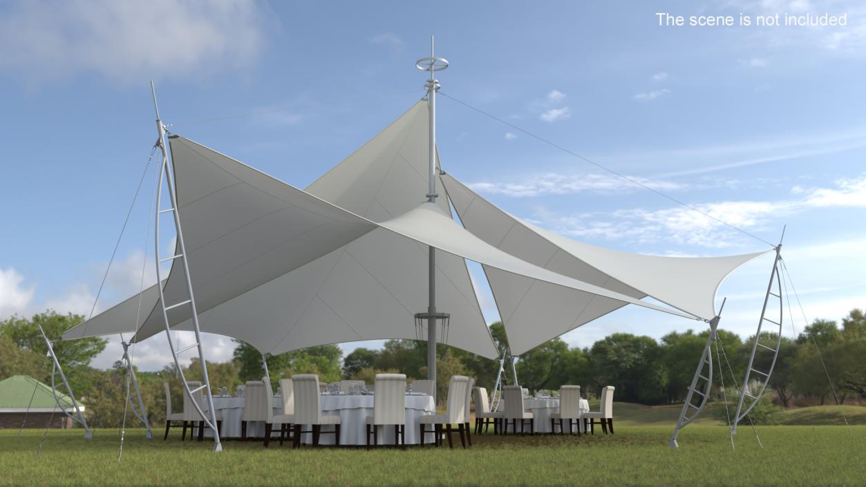 3D Served Dining Table Under Tent Cover