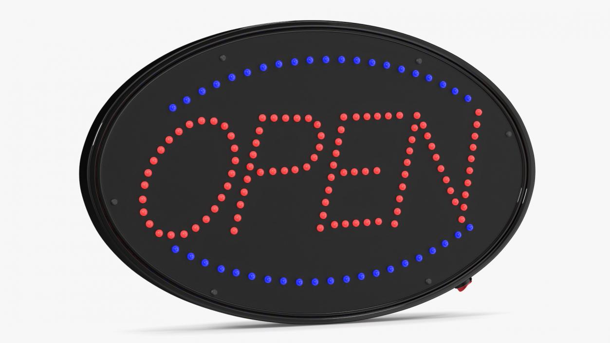 3D Oval LED Light Business Sign Open ON