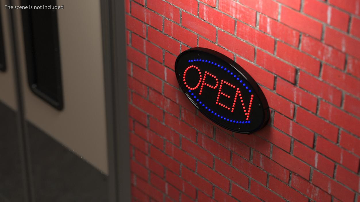 3D Oval LED Light Business Sign Open ON