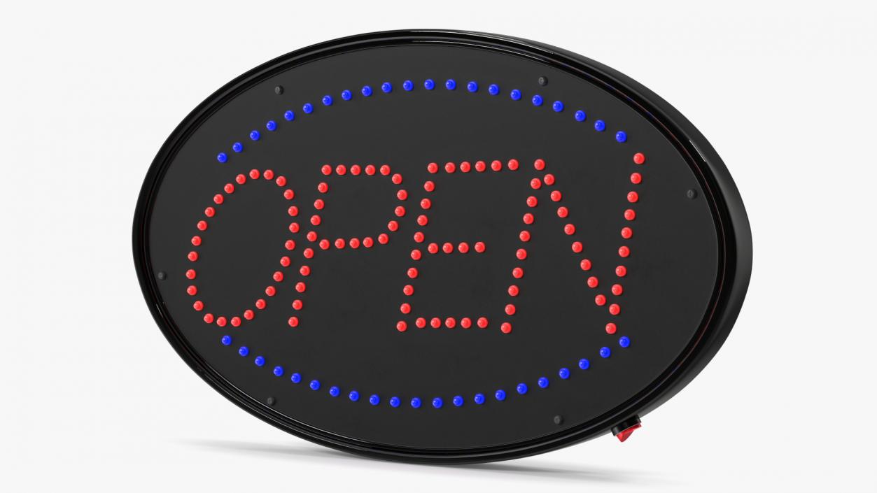 3D Oval LED Light Business Sign Open ON