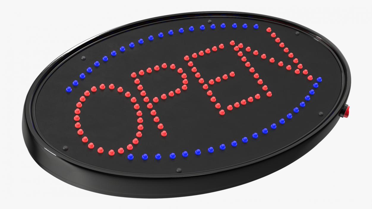 3D Oval LED Light Business Sign Open ON