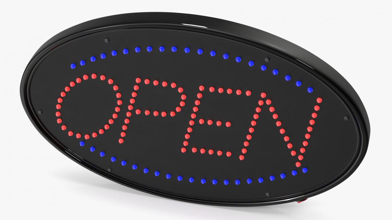 3D Oval LED Light Business Sign Open ON