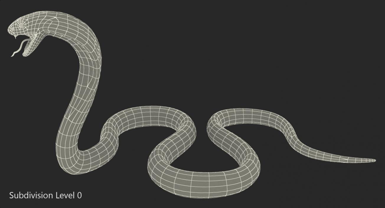 3D Beige Cobra Attack Pose model