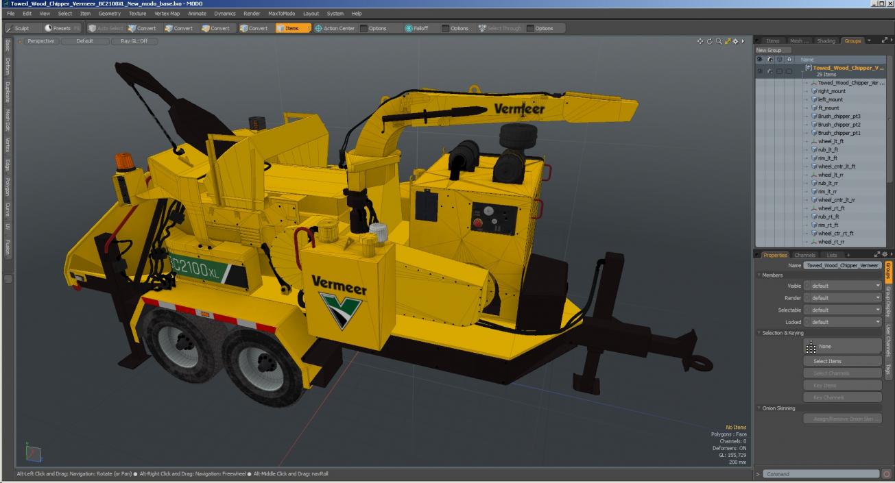 Towed Wood Chipper Vermeer BC2100XL New 3D model