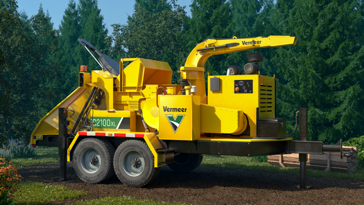 Towed Wood Chipper Vermeer BC2100XL New 3D model