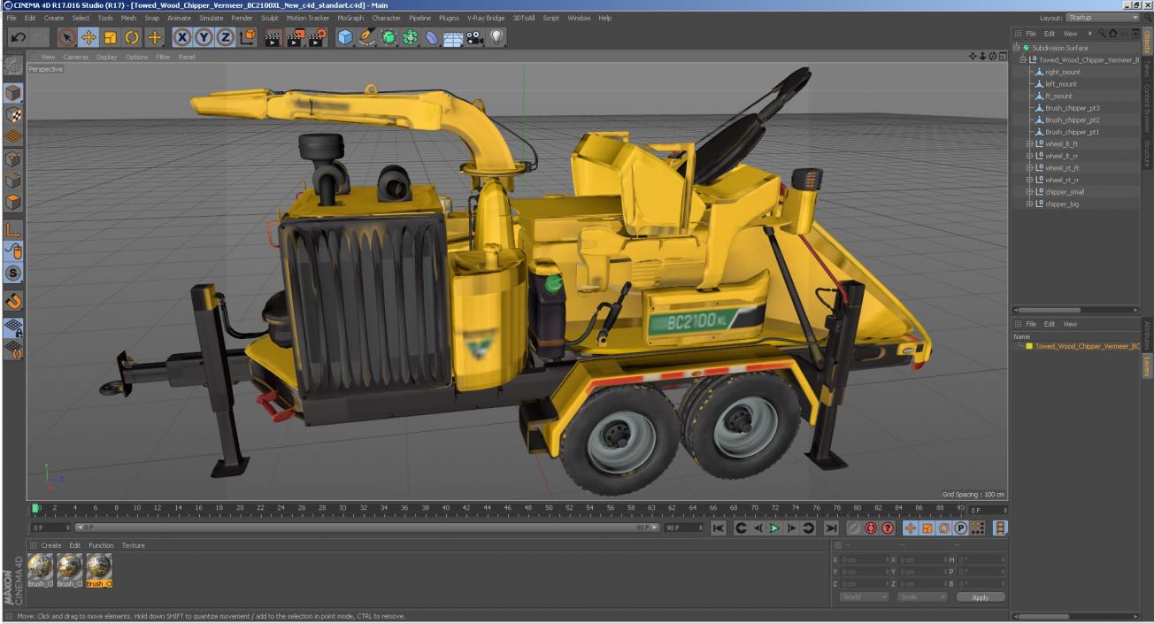 Towed Wood Chipper Vermeer BC2100XL New 3D model