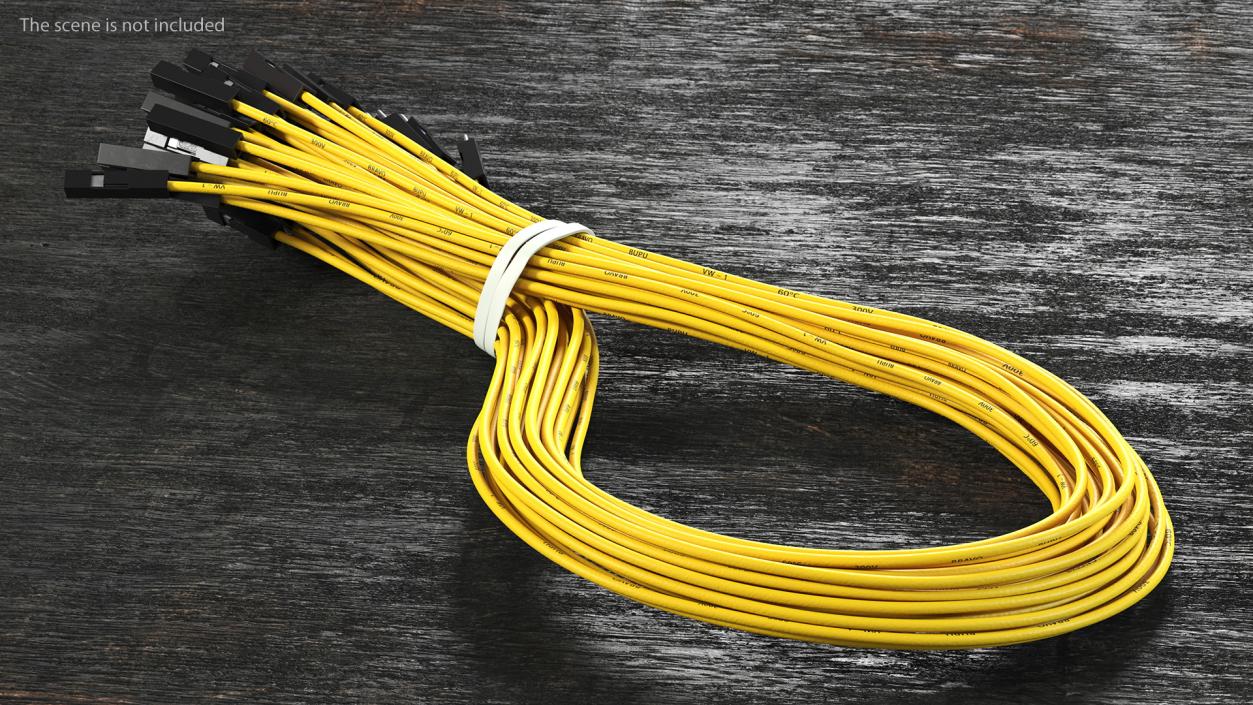 3D Jumper Wires Looped Yellow