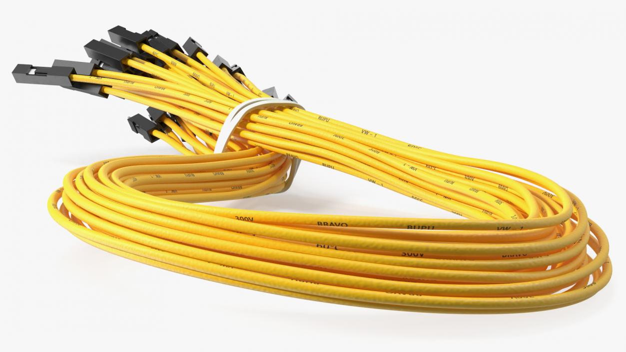 3D Jumper Wires Looped Yellow