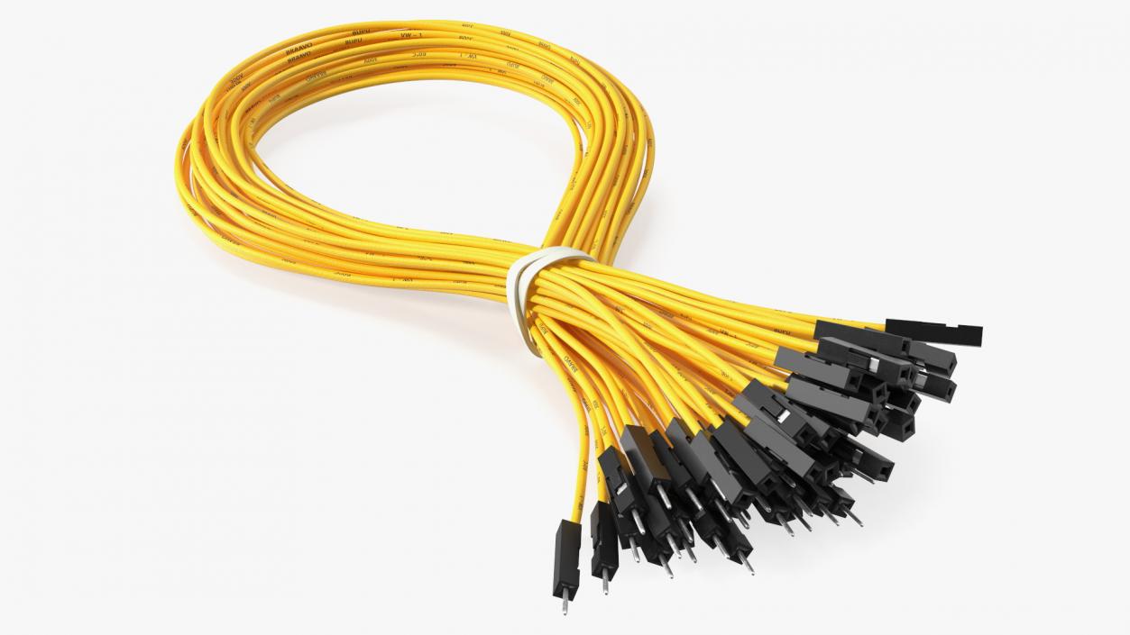 3D Jumper Wires Looped Yellow