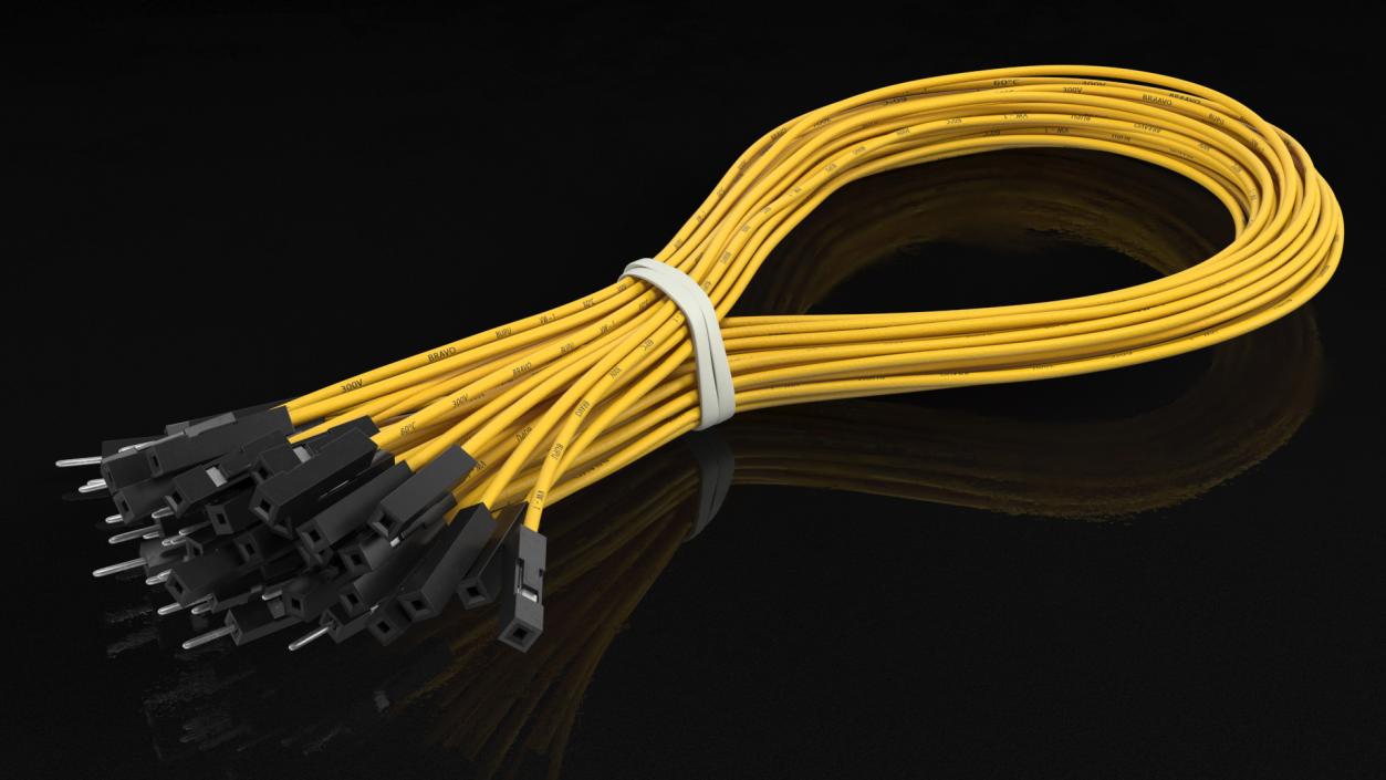 3D Jumper Wires Looped Yellow