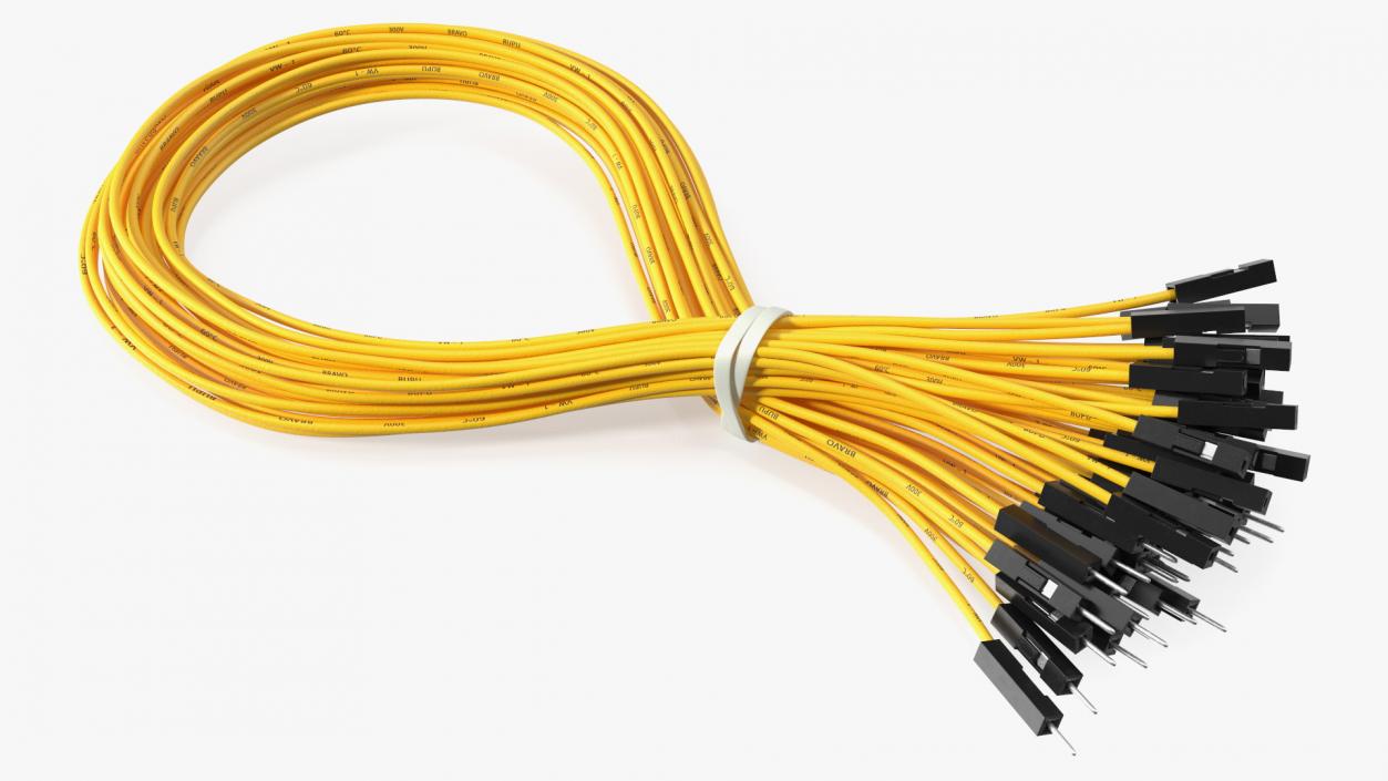 3D Jumper Wires Looped Yellow